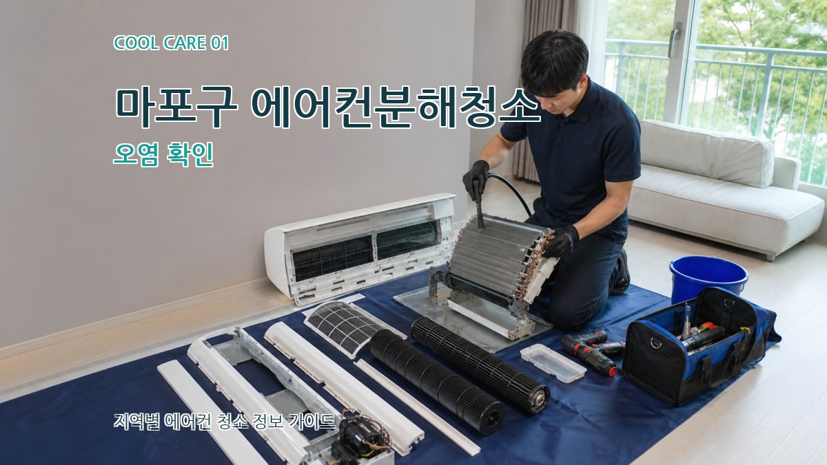 마포구 에어컨분해청소 오염 확인