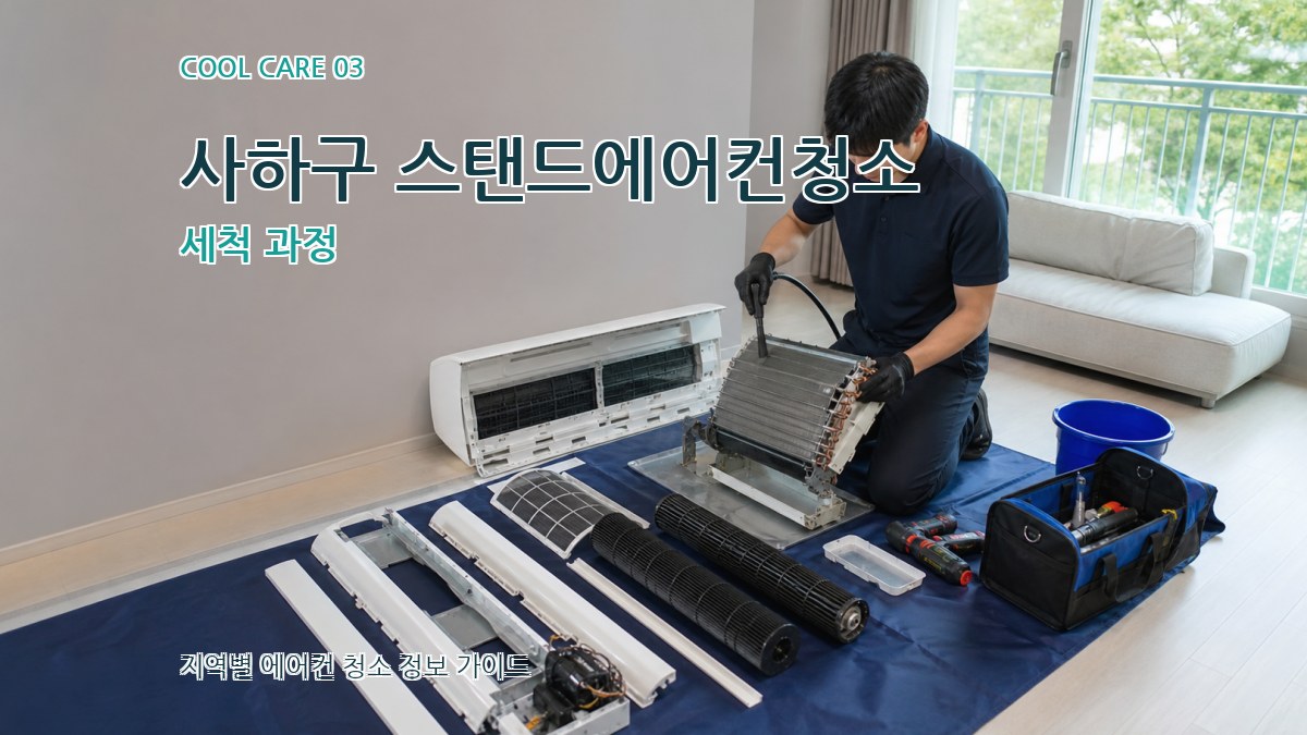 사하구 스탠드에어컨청소 세척 과정