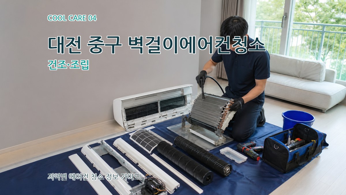 대전 중구 벽걸이에어컨청소 건조·조립