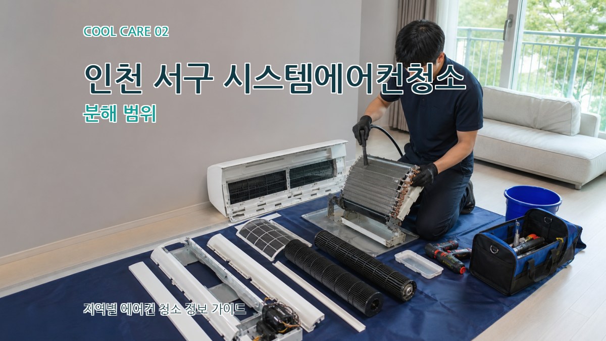 인천 서구 시스템에어컨청소 분해 범위