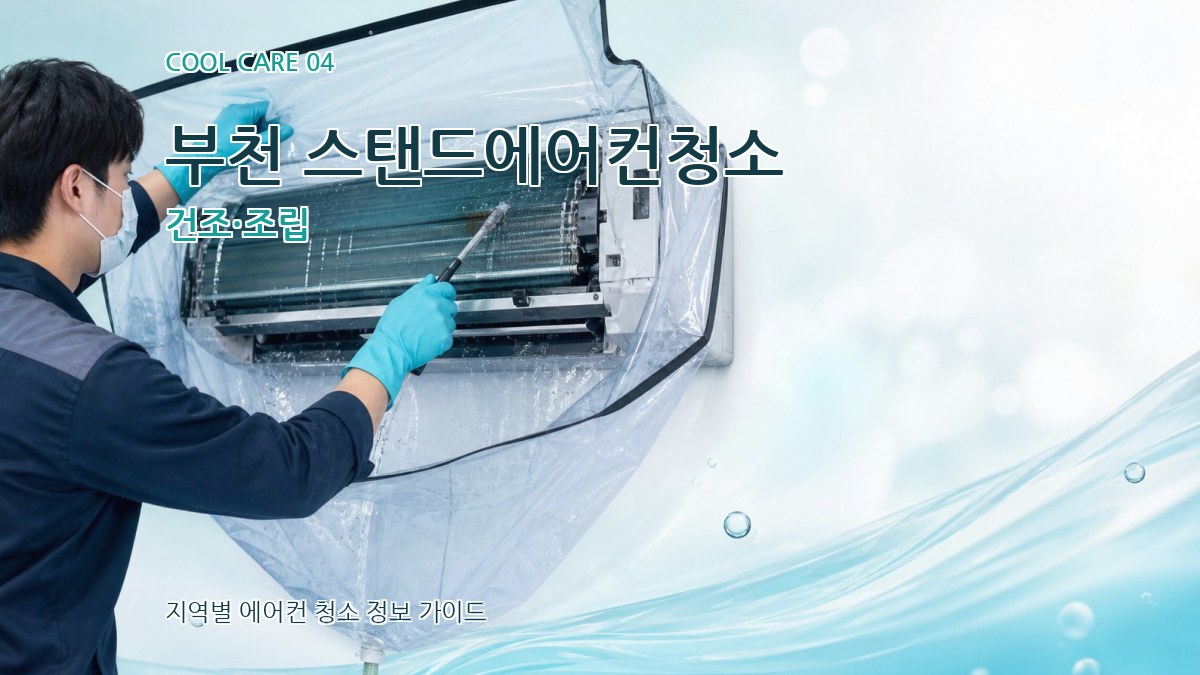 부천 스탠드에어컨청소 건조·조립