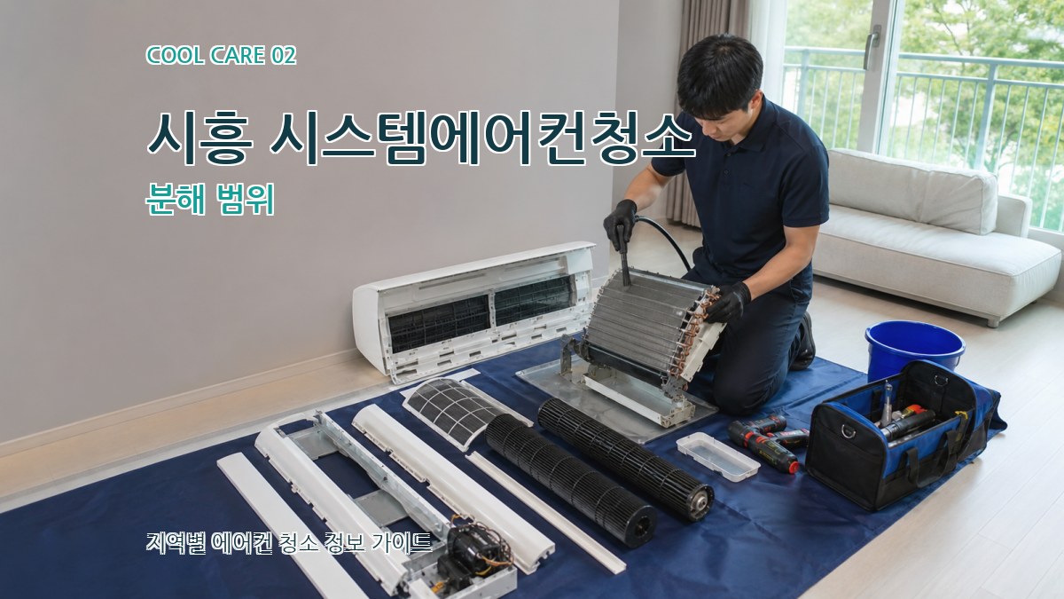 시흥 시스템에어컨청소 분해 범위